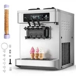 VEVOR Kommerzielle Softeismaschine 20-28 L/h, Speiseeisbereiter 2200 W, Gewerbliche