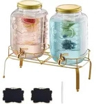 VEVOR Getr&auml;nkespender (2 x 8 L) f&uuml;r Partys Saftspender (aus Glas) mit...