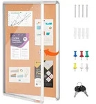 VEVOR 36"x24" geschlossene Korktafel mit Aluminiumrahmen &ndash; abschlie&szlig;bares