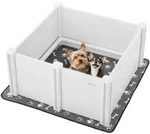 VEVOR Wurfkiste f&uuml;r Hunde, 98x98x46cm, Welpenlaufstall aus Kunststoff-PVC mit