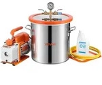 VEVOR Vakuumpumpe mit 11,4 L Vakuumkammer, 3,5 CFM 99 L/min, 1-stufige