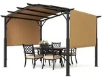 VEVOR Pergola 3x3 m, Gartenpavillon mit gew&ouml;lbter Oberseite, &Uuml;berdachung mit