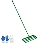 VEVOR Rasen Nivellierrechen 758x254 mm, Rasenrakel mit 198 cm Langem Stahlstiel,