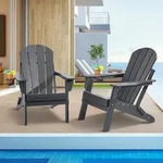 VEVOR Adirondack-Stuhl aus Kunststoff, 2er-Set, wetterfest, tragbarer,...
