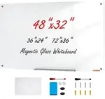 VEVOR Magnetisches Glas-Whiteboard, Wandtafel Trocken Abwischbare Tafel 120 x...