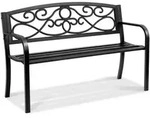 VEVOR Gartenbank Terrassenbank aus Metall, 127 cm Parkbank Ruhebank 250 kg...