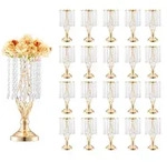 VEVOR 20 STK 43 cm hoher Blumenst&auml;nder aus Kristallglas f&uuml;r Hochzeiten, Metallvase