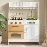 VEVOR Spielk&uuml;che f&uuml;r Kinder, Realistische Kinderk&uuml;che aus Holz mit Licht & Sound,