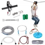 VEVOR Zipline Seilrutsche 48,77 m Seilbahn, Zip Line Kit bis 150 kg, Backyard Zip