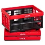 VEVOR Klappbox 32 L 3er-Pack, Faltbare Aufbewahrungsboxen aus Kunststoff, Stapelbare