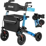 VEVOR Rollator 3-Fach Faltbar mit Sitz, Leichter Gehwagen mit 4 Reifen,...