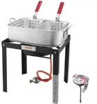 VEVOR Fisch Fritteuse Fl&uuml;gelfritteuse Propan-Fischfritteusen-Set 13,27 L aus