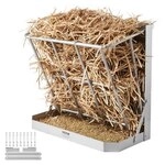 VEVOR Heuraufe Vieh, 610 x 297 x 584 mm, 2-in-1-Futterautomat f&uuml;r Heu & Getreide,