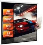 VEVOR manuelle Projektionsleinwand Beamer Leinwand, 120 Zoll 1:1 4K 1080 HD,