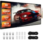 VEVOR manuelle Projektionsleinwand Beamer Leinwand, 120 Zoll 16:9 4K 1080 HD,