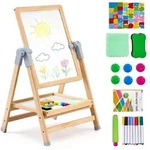 VEVOR Kunststaffelei f&uuml;r Kinder, 2-in-1-Kunststaffelei aus Holz, doppelseitig,...