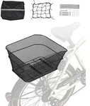 VEVOR Fahrradkorb Hinten 39x31x21 cm, Drahtgeflecht-Hinterradkorb mit Gep&auml;cknetz &