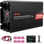 VEVOR 1500-W-Wechselrichter, 12 V DC auf 230 V AC, reiner Sinus-Wechselrichter, mit