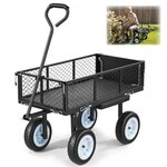 VEVOR Bollerwagen 226,8 kg Tragkraft, Gartenwagen mit Sitz & PU-R&auml;dern,