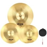 VEVOR 3-teiliges Beckenset 355mm HiHat 400mm Crash 505mm Ridebecken Legierung (14 16