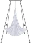 VEVOR Aerial Yoga H&auml;ngematte mit Yogarahmen 6 x 2,6 m, Wei&szlig; Yoga Swing Air Fliegen,