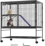VEVOR 39" rollender Frettchenk&auml;fig aus Eisen, gro&szlig;er 2-st&ouml;ckiger K&auml;fig,