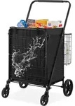 VEVOR Einkaufstrolley Einkaufswagen Klappbar 95,3 kg Belastbar, Einkaufsroller