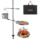 VEVOR Drehspie&szlig; Schwenkgrill Stahl 360 x 360 mm, Holzkohlegrill Doppelte...
