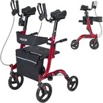 VEVOR Rollator Faltbar mit Sitz, Leichtgewicht Gehwagen mit 4 PVC Reifen, Gehhilfe