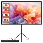 VEVOR Projektionsleinwand Stativleinwand (80 Zoll) mit 160&deg; Weitwinkel,