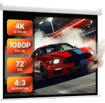 VEVOR manuelle Projektionsleinwand Beamer Leinwand, 72 Zoll 4:3 4K 1080 HD,