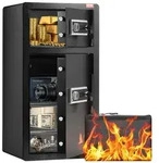 VEVOR Safe Tresor mit feuerfester Geldtasche, Doppelt&uuml;ren-Safe 5,5 Kubikfu&szlig;, 2