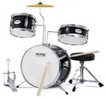 VEVOR Schlagzeugset, 3-teilig, Drum-Set mit verstellbarem Thron-Becken-Pedal,...