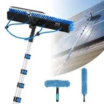 VEVOR 2-in-1 Teleskop Waschb&uuml;rste f&uuml;r Solarpanel, Photovoltaik Reinigungsset...