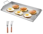 VEVOR Grillplatte Grillpfanne Edelstahl universelle rechteckige Platte (809 x...
