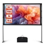 VEVOR Projektionsleinwand (80 Zoll) mit 160&deg; Weitwinkel & St&auml;nder,...