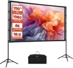 VEVOR Projektionsleinwand (100 Zoll) mit 160&deg; Weitwinkel & Doppelstativ,
