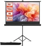 VEVOR Projektionsleinwand Stativleinwand (60 Zoll) mit 160&deg; Weitwinkel,