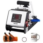 VEVOR Tassenpresse Becherdruckmaschine Mug Sublimationspresse 444ml Wei&szlig;, inkl.