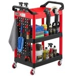 VEVOR Servicewagen Werkstattwagen PP-Rollwagen 810x425x970mm Schwarz & Rot,
