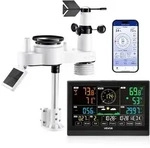 VEVOR 7-in-1 WLAN-Wetterstation mit APP, 7,5-Zoll-VA-Display, solarbetriebener