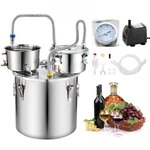VEVOR Distillieranlage 30 L mit Thumper-Fass Wasserpumpe Thermometer Silber,