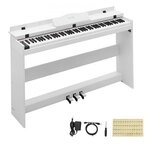 VEVOR Digitalpiano 88 Halbgewichtete Tasten E-Piano HiFi-Lautsprecher Wei&szlig; f&uuml;r