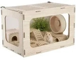 VEVOR Hamsterk&auml;fig Nagerk&auml;fig Nagarium Hamstergehege Holz 605x405x405mm,