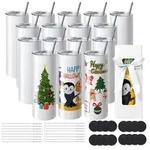 VEVOR 16er-Pack gerade Sublimationsbecher, 567 g Blanko-Becher,