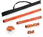 VEVOR 4 tlg. Wasserwaage Set, 12/30/60/100cm Richtwaage mit 3 Libellen...