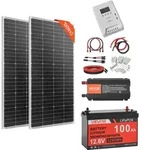 VEVOR 400W Solaranlage Komplettset, Insel Solaranlage Inkl. 2x 200W...