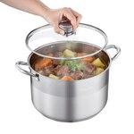 VEVOR Edelstahl Kochtopf 11,4 L Gro&szlig;er Suppentopf mit Glasdeckel...