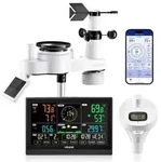 VEVOR 7-in-1 WLAN-Wetterstation mit APP, 7,5-Zoll-Display, solarbetriebener
