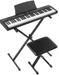 VEVOR Digitalpiano 61 Tasten Halbgewichtet E-Piano mit St&auml;nder Klavierhocker, 128
